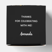 Ananas Bloemmotief op Zwarte Vierkant Bedankdoosjes (Bovenkant)