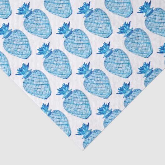 ananas Blue en White Ginger Jar Tissuepapier (Detail)