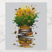 Ananas Boeken Wijn Etiket (Enkel label)