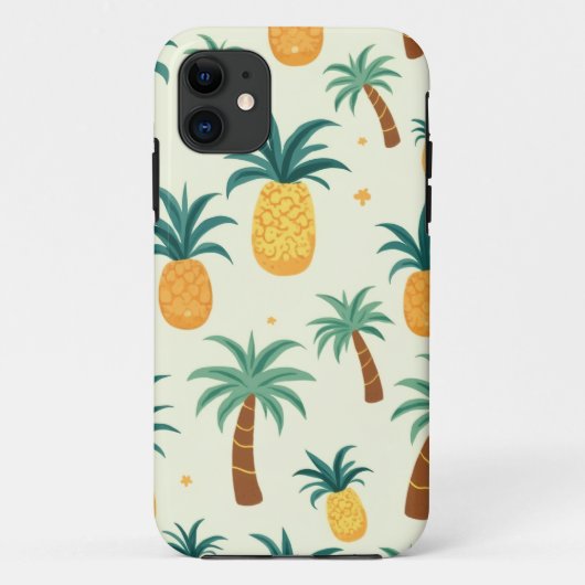 Ananas & boompatroon ontwerp iPhone 11 hoesjes (Achterkant)
