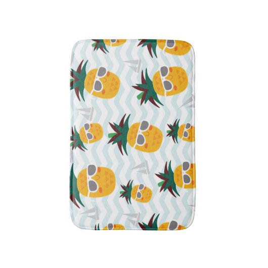 Ananas, boot: schattig oceaanpatroon. badmat (Voorkant Verticaal)