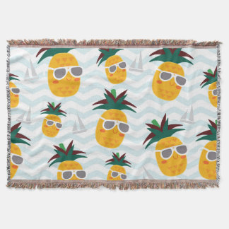 Ananas, boot: schattig oceaanpatroon. deken