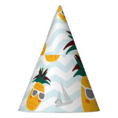 Ananas, boot: schattig oceaanpatroon. feesthoedjes (Links)