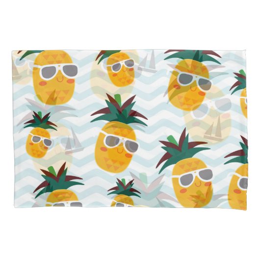 Ananas, boot: schattig oceaanpatroon. kussensloop (Voorkant)