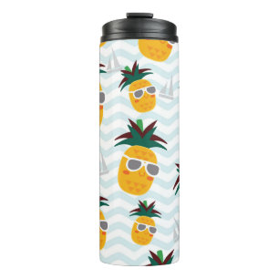 Ananas, boot: schattig oceaanpatroon. thermosbeker