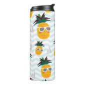 Ananas, boot: schattig oceaanpatroon. thermosbeker (Gedraaid links)