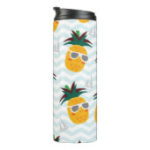Ananas, boot: schattig oceaanpatroon. thermosbeker (Geroteerd rechts)