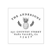 ananas botanisch retouradres rubberstempel (Afrduk)