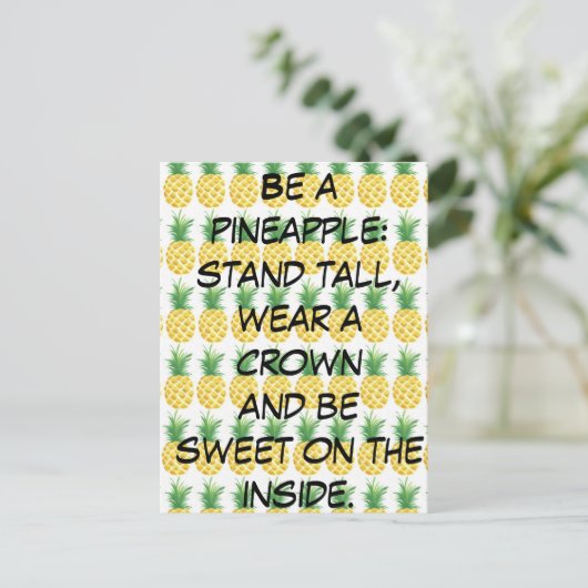 ananas briefkaart (Staand voorkant)