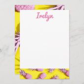 Ananas Briefpapier Roze en Geel Bedankkaart (Voorkant / Achterkant)