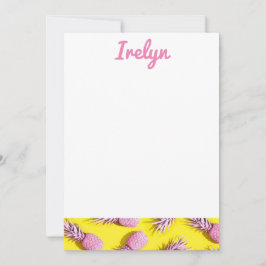 Ananas Briefpapier Roze en Geel Bedankkaart