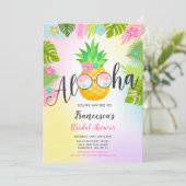Ananas Bruids Douche Uitnodiging Hawaiian Bridal (Staand voorkant)