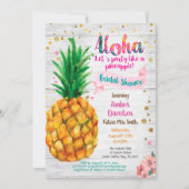Ananas bruids douche uitnodiging Zomer tropisch (Voorkant)