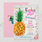 Ananas bruids douche uitnodiging Zomer tropisch (Voorkant / Achterkant)