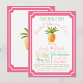 Ananas Bruidsfeest Uitnodiging Roze Bries (Voorkant / Achterkant)
