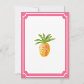 Ananas Bruidsfeest Uitnodiging Roze Bries (Achterkant)