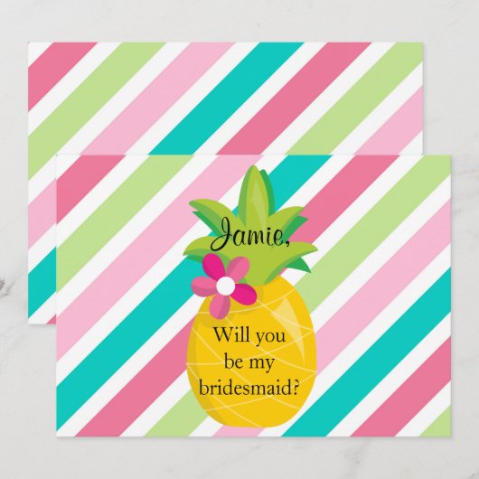 ananas bruidsmeisje voorstel kaart (Voorkant / Achterkant)