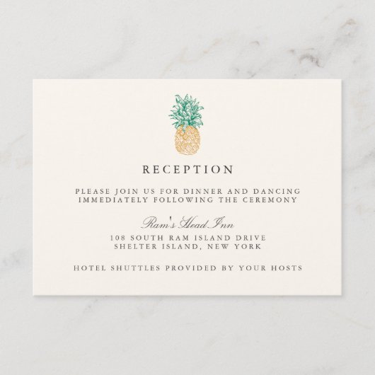ananas bruiloft receptie Kaart (Voorkant)
