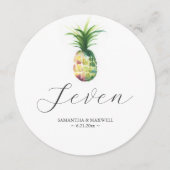 Ananas bruiloft ronde tafel nummer kaart (Voorkant)