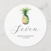 Ananas bruiloft ronde tafel nummer kaart (Achterkant)