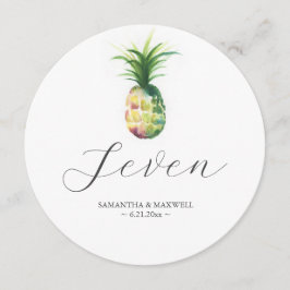 Ananas bruiloft ronde tafel nummer kaart