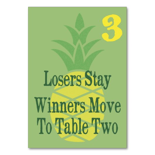 ananas Bunco Table Card #3 Kaart (Achterkant)