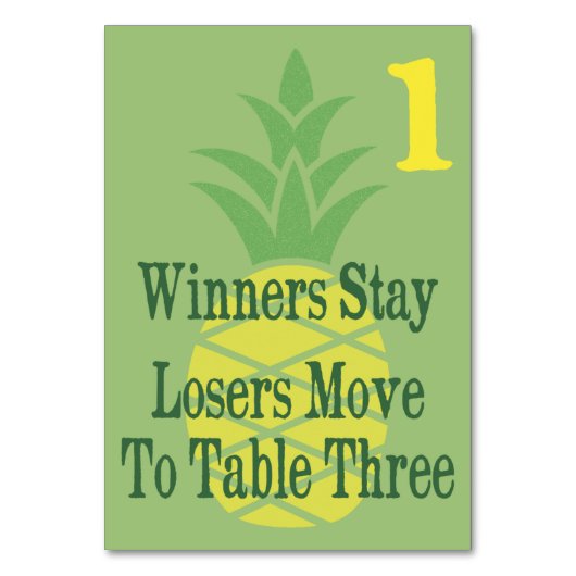 Ananas Bunco tafel Kaart #1 (Voorkant)