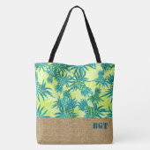 Ananas Camo Monogram Hawaiian Beach Bag Tote Bag (Achterkant)