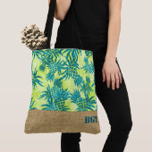 Ananas Camo Monogram Hawaiian Beach Bag Tote Bag (Dichtbij)