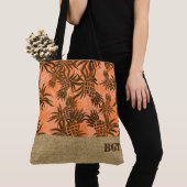 Ananas Camo Monogram Hawaiian Beach Bag Tote Bag (Dichtbij)