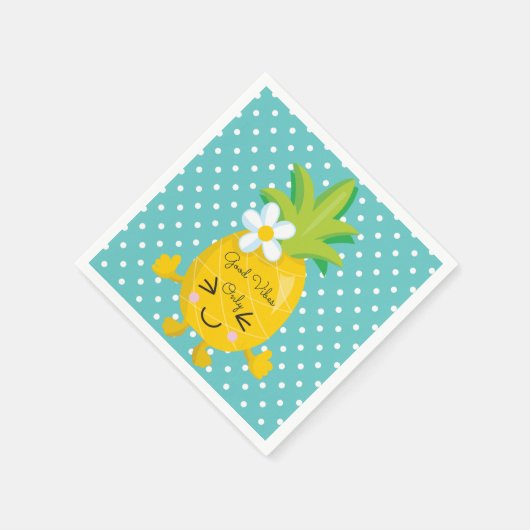 Ananas Charm Goede Vibes Alleen Papieren servet (Hoek)
