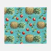Ananas Cherry Bliss Fleece Deken (Voorkant (Horizontaal))