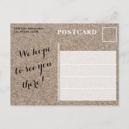 Ananas Chillin op het zandstrand Bewaar de datum Aankondigingskaart (Achterkant)