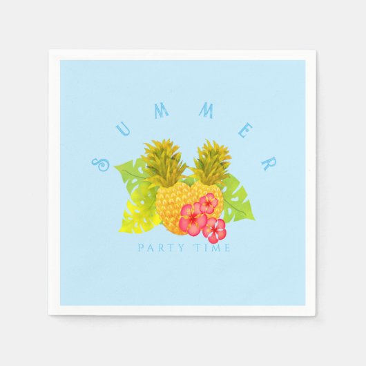 Ananas Chique Blauw Servet (Voorkant)