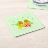 Ananas Chique Groen Kartonnen Onderzetters (Schuin)