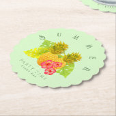 Ananas Chique Groen Rond Kartonnen Onderzetters (Gekanteld)