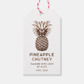Ananas-chutney zelfgemaakte jam cadeaulabel (Voorkant)