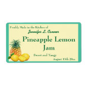 ananas citroenjam behoudt blikpot etiket (Voorkant)