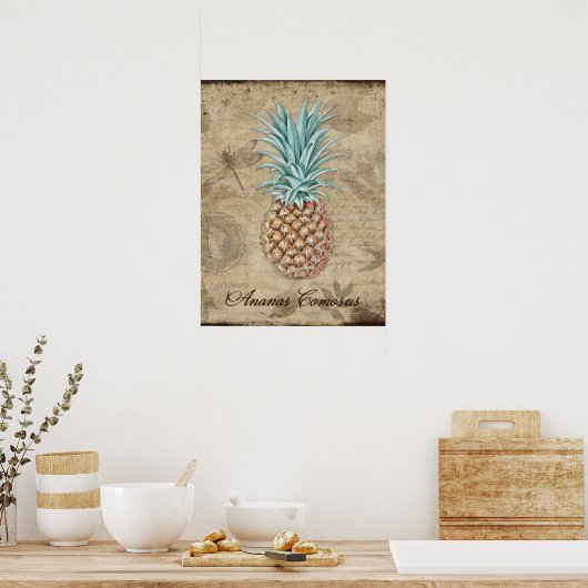 Ananas Comosus - Natuurgeschiedenis Poster (Keuken)