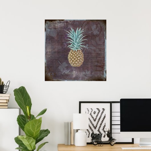 Ananas comosus poster (Thuiskantoor)