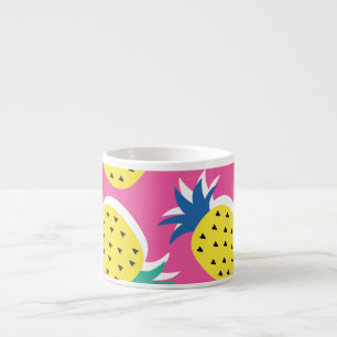 Ananas Crazy Kleuren: Kinderachtige Pop-Art. Espresso Kop