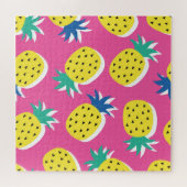 Ananas Crazy Kleuren: Kinderachtige Pop-Art. Legpuzzel (Horizontaal)