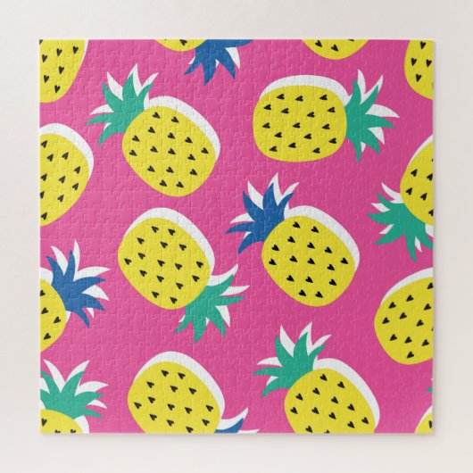 Ananas Crazy Kleuren: Kinderachtige Pop-Art. Legpuzzel (Verticaal)