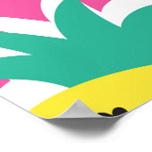 Ananas Crazy Kleuren: Kinderachtige Pop-Art. Poster (Hoek)
