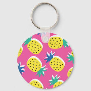Ananas Crazy Kleuren: Kinderachtige Pop-Art. Sleutelhanger