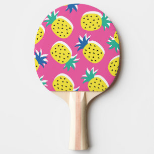 Ananas Crazy Kleuren: Kinderachtige Pop-Art. Tafeltennisbatje