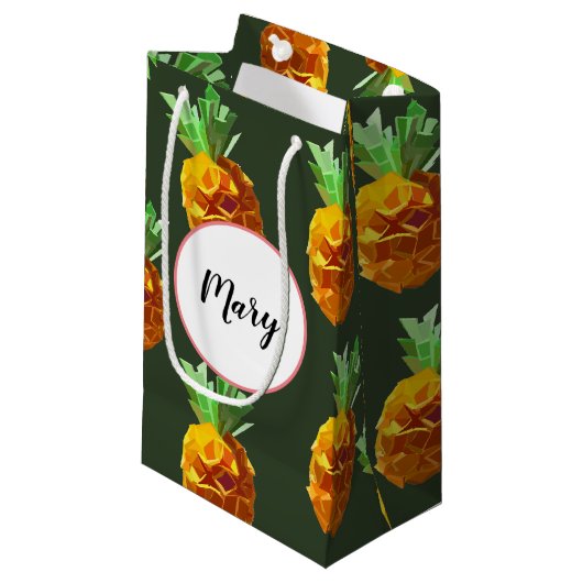 Ananas Custom Gift Bag Klein Cadeauzakje (Voorkant Gekanteld)