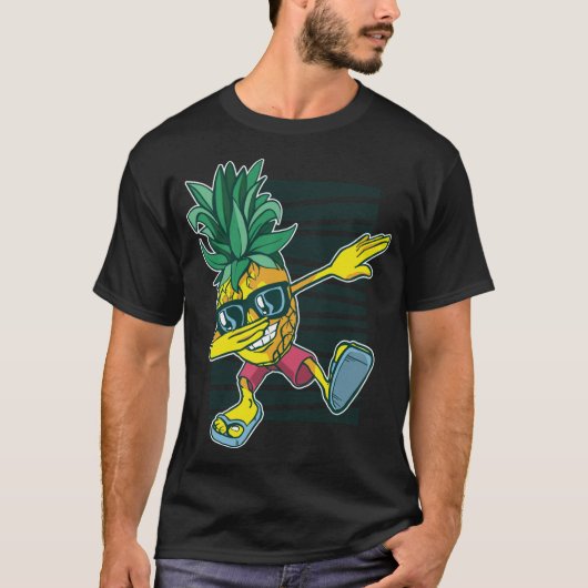 Ananas Dabbing Ananas Fruit Zonnebril Hawai T-shirt (Voorkant)