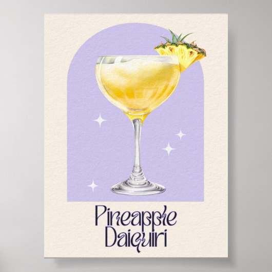 Ananas Daiquiri Art Print | cocktail met bar-decor (Voorkant)