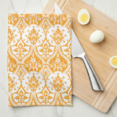Ananas Damask Sinaasappel Theedoek (Quarter Fold)